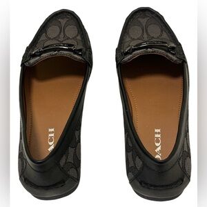 Coach Women’s Loafers Olive Signature Monogram Black & Gray Slip On Shoes 7.5B
